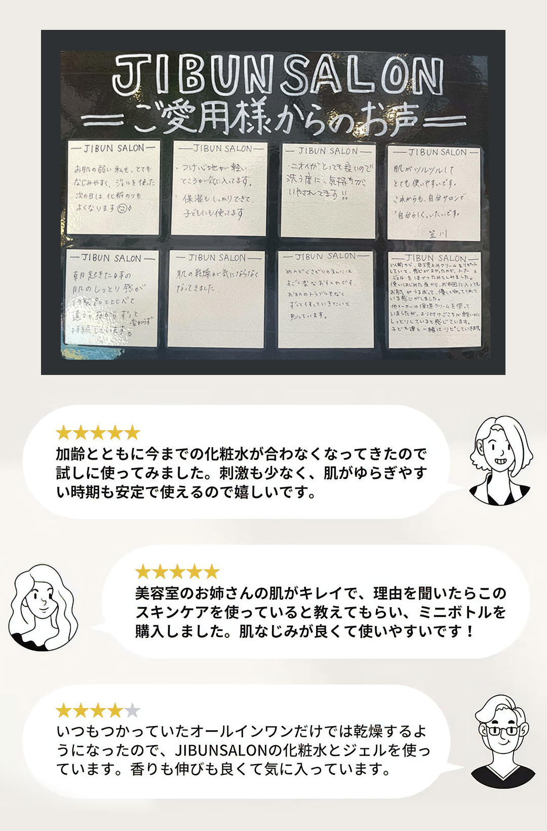 JIBUNSALONご愛用様からのお声