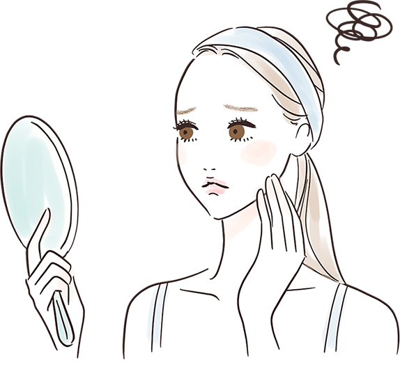 肌の不調に悩む女性